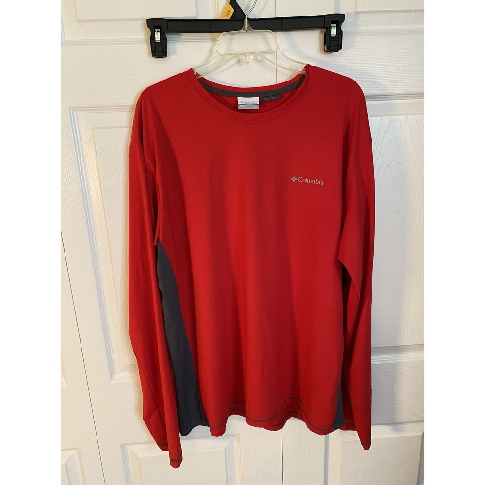 Columbia‎ Omni-Wick Moisture Wicking Long Sleeve Red Men's T-Shirt XL
